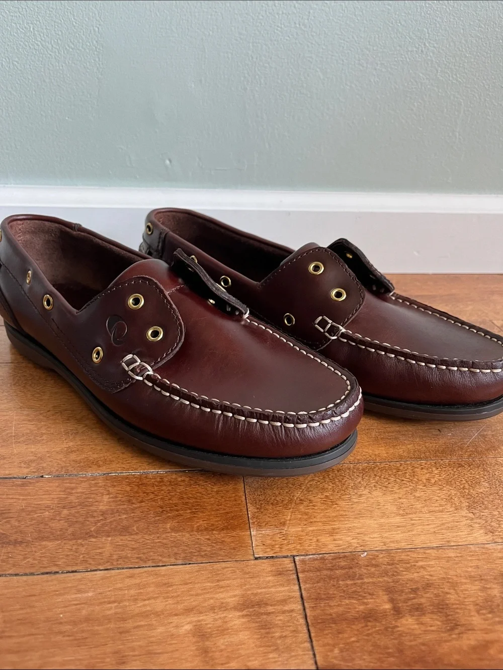 Yachters Choice Leather Boat Shoes Deck Loafers Burgundy Men's Size 10